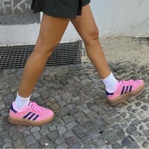 Pink “Glow Gum” Gazelle Adidas Platform Shoes